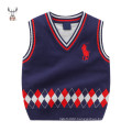 New Design Baby Boy Clothes V Neck Sleeveless Sweater For Kids